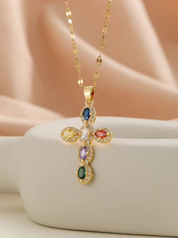 Colorful Zircon Cross Necklace Collection-Blind Bag