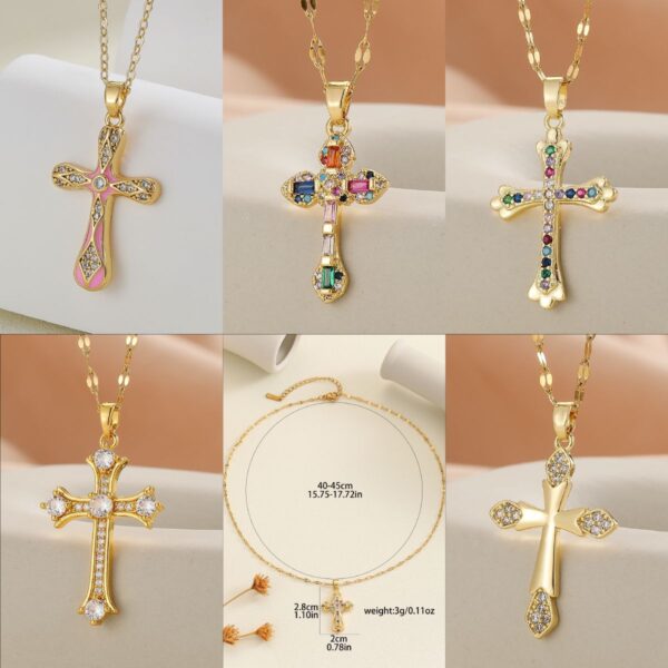 Colorful Zircon Cross Necklace Collection-Blind Bag