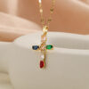 Colorful Zircon Cross Necklace Collection-Blind Bag