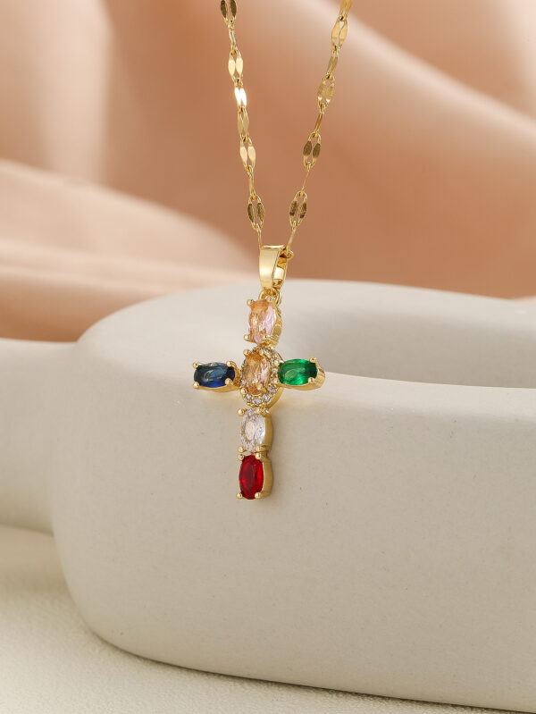 Colorful Zircon Cross Necklace Collection-Blind Bag
