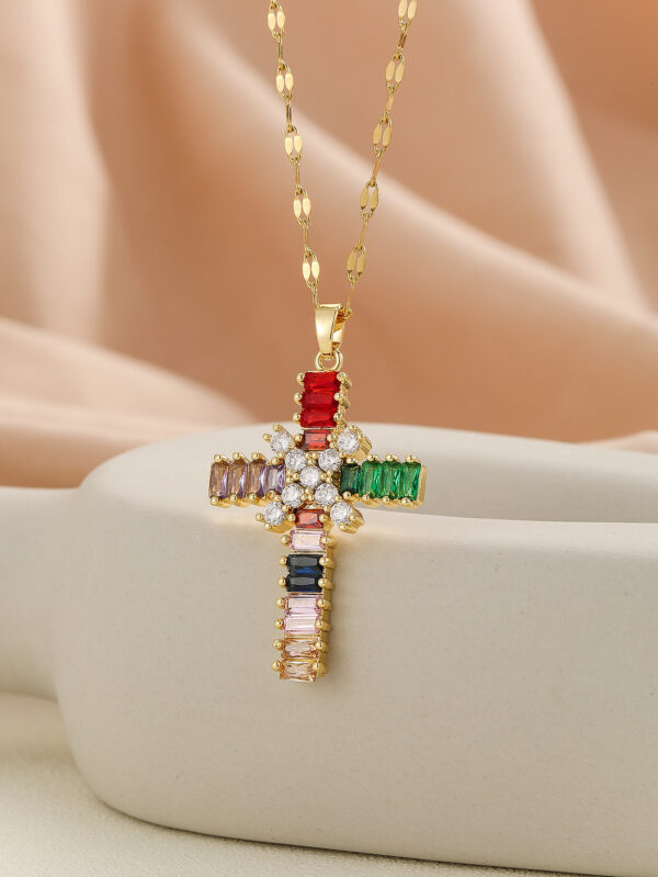 Colorful Zircon Cross Necklace Collection-Blind Bag