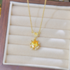 Dainty Matte Gold-Plated Zircon Pendant Necklace & Earrings Set&Bracelet – Minimalist Jewelry