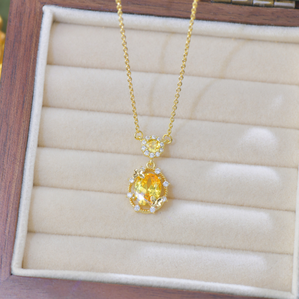 Dainty Matte Gold-Plated Zircon Pendant Necklace & Earrings Set&Bracelet – Minimalist Jewelry