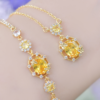 Dainty Matte Gold-Plated Zircon Pendant Necklace & Earrings Set&Bracelet – Minimalist Jewelry