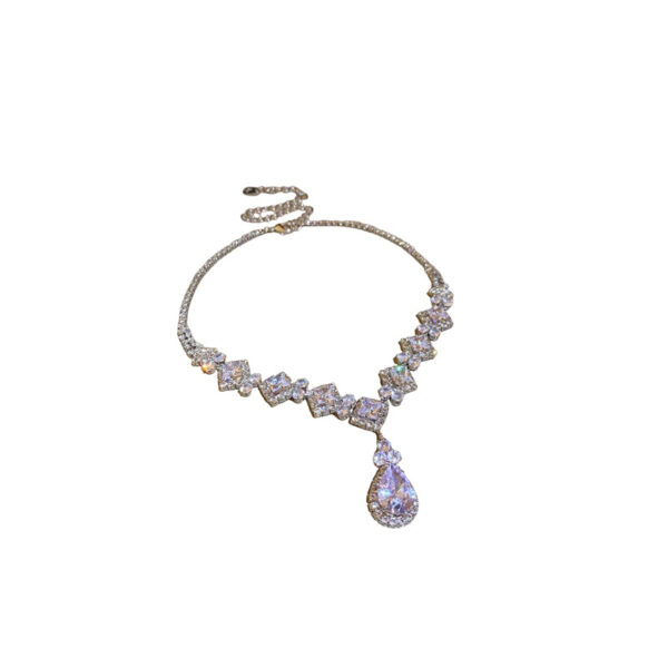 Royal Tear-Drop Zircon Statement Jewelry Set – Elegant Necklace & Earring Parure for Special Occasions