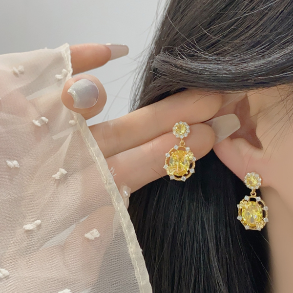 Dainty Matte Gold-Plated Zircon Pendant Necklace & Earrings Set&Bracelet – Minimalist Jewelry