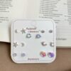 Dreamy Celestial & Ocean 925 Sterling Silver Stud Earring 7-Piece Set