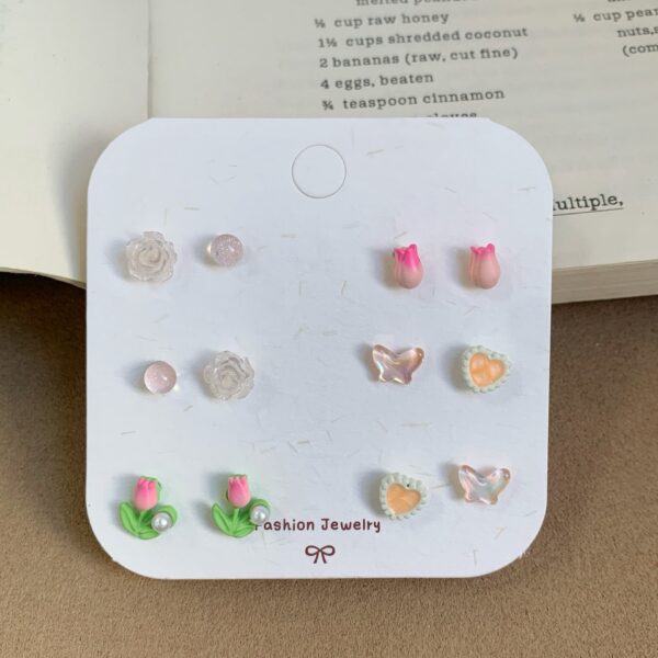 Whimsical Pink Aesthetic 925 Sterling Silver Stud Earring Set | Cute & Hypoallergenic