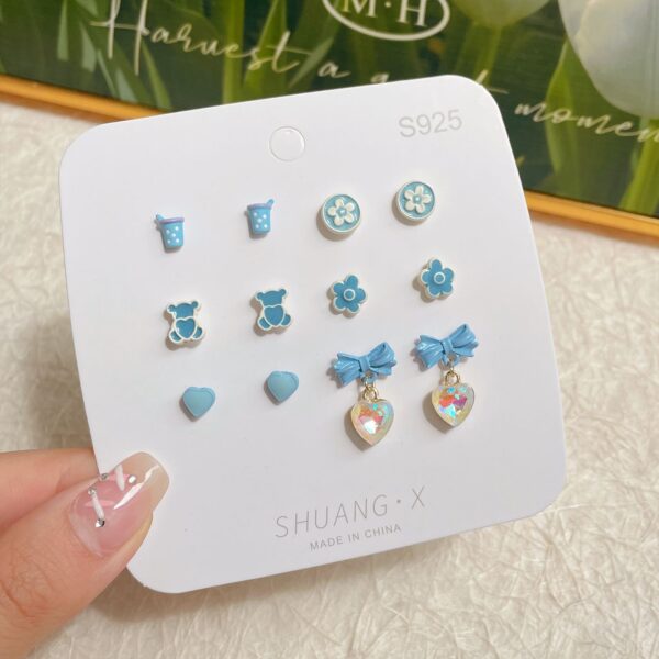 Whimsical Pink Aesthetic 925 Sterling Silver Stud Earring Set | Cute & Hypoallergenic