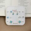 Dreamy Celestial & Ocean 925 Sterling Silver Stud Earring 7-Piece Set