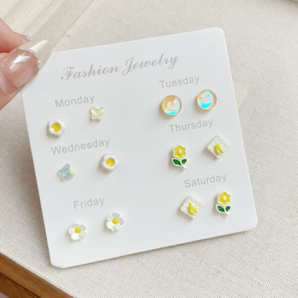 Whimsical Pink Aesthetic 925 Sterling Silver Stud Earring Set | Cute & Hypoallergenic