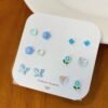 Whimsical Pink Aesthetic 925 Sterling Silver Stud Earring Set | Cute & Hypoallergenic