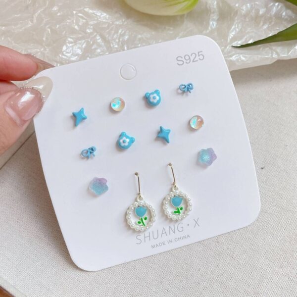 Whimsical Pink Aesthetic 925 Sterling Silver Stud Earring Set | Cute & Hypoallergenic