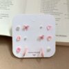 Whimsical Pink Aesthetic 925 Sterling Silver Stud Earring Set | Cute & Hypoallergenic